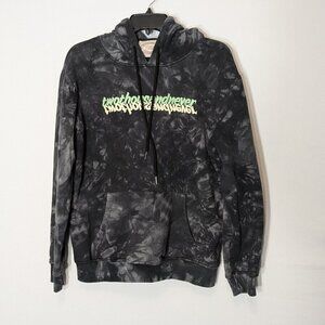 SHOE CO.  "TWO THOUSAND NEVER" Gray Camo Fleece Hoodie Pullover Top; Size XL